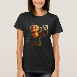 Pumpkin Face Soccer Halloween Costume Men Boys Kid T-Shirt