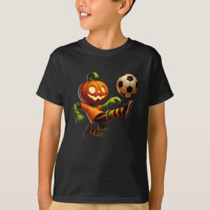 Pumpkin Face Soccer Halloween Costume Men Boys Kid T-Shirt