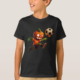 Pumpkin Face Soccer Halloween Costume Men Boys Kid T-Shirt