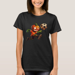Pumpkin Face Soccer Halloween Costume Men Boys Kid T-Shirt