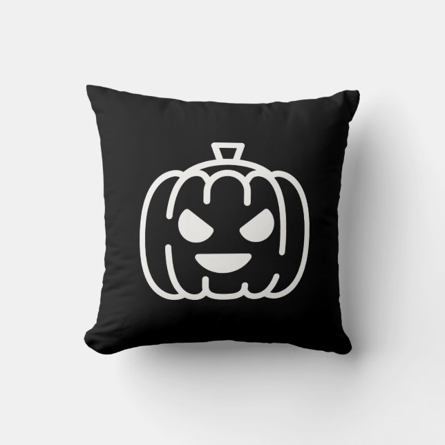 Pumpkin Face Throw Pillow (Front)