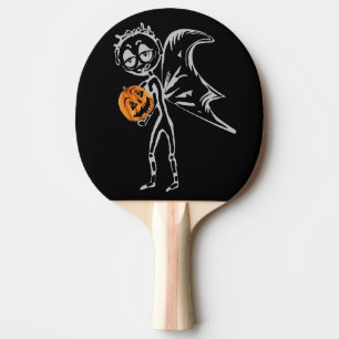 Pumpkin Fairies Have Fun On Halloween Ping Pong Paddle