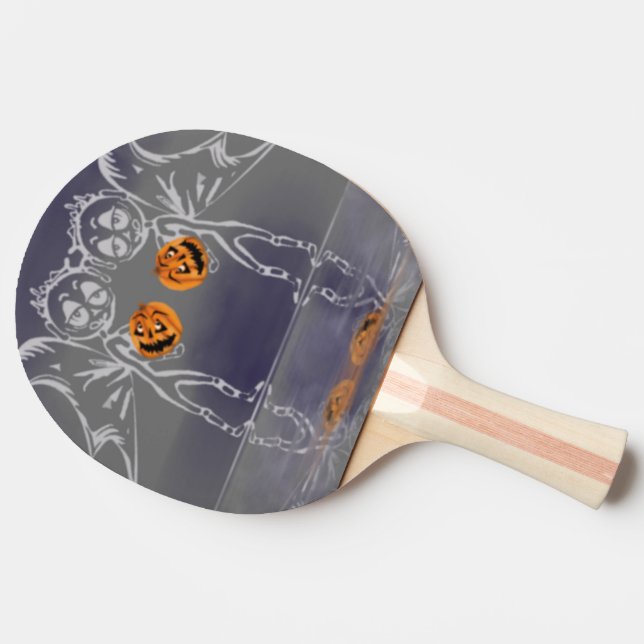 Pumpkin Fairies Have Fun On Halloween Ping Pong Paddle (Side)