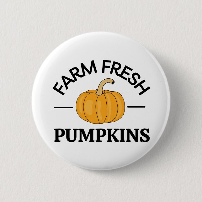 Pumpkin Fall Autumn 2 Inch Round Button (Front)