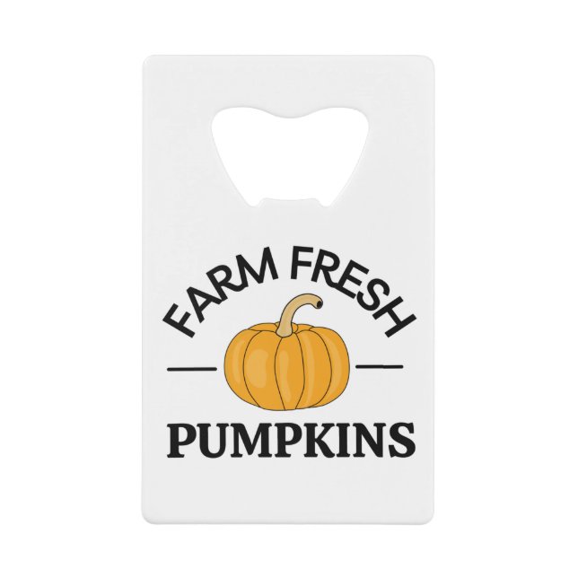 Pumpkin Fall Autumn Credit Card Bottle Opener (Front)