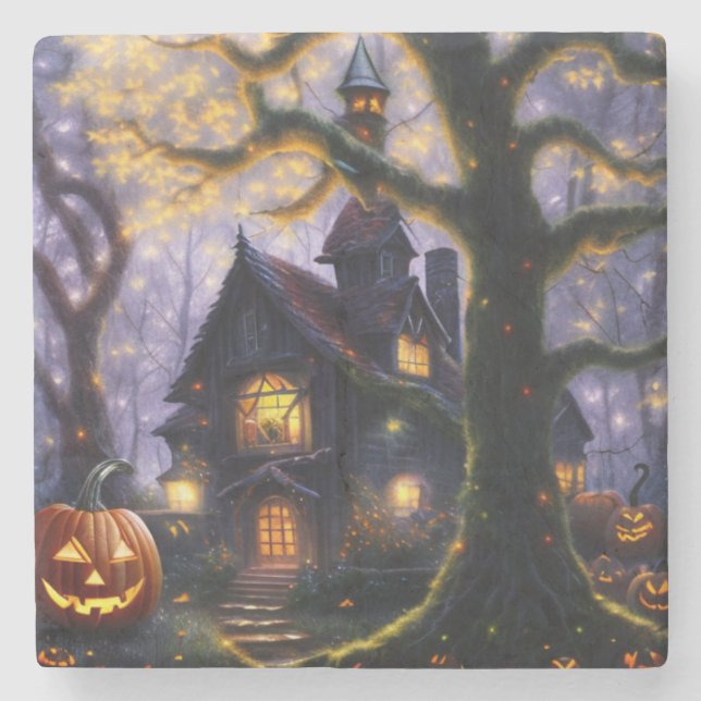 pumpkin/fall/autumn/Halloween  Stone Coaster (Front)