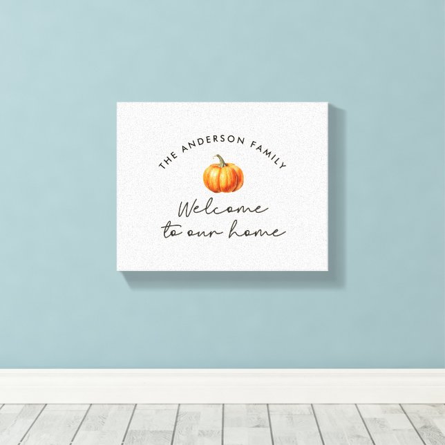 Pumpkin fall autumn welcome to our home decor (Insitu(Wood Floor))