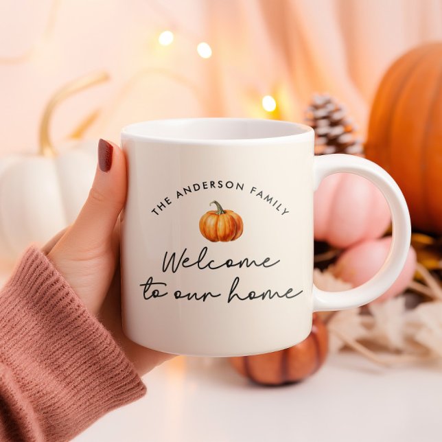 Pumpkin fall autumn welcome to our home decor mug (Creator Uploaded)