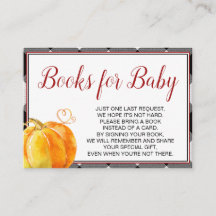 Pumpkin Fall Baby Shower Books for Baby