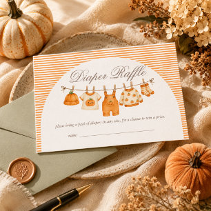 Pumpkin Fall Baby Shower Diaper Raffle Enclosure Card