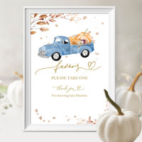 Pumpkin Fall Baby Shower Favours Sign