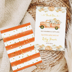 Pumpkin Fall Baby Shower Harvest Thank You Card