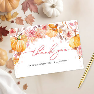 Pumpkin Fall Baby Shower Thank You Card