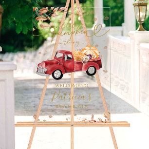 Pumpkin Fall Baby Shower Welcome Sign