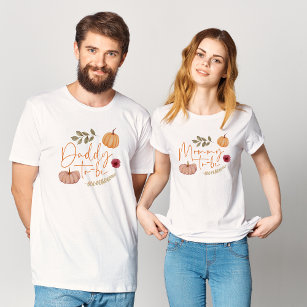 Pumpkin Fall Botanical Mommy to-be Baby Shower T-Shirt