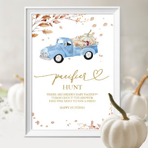 Pumpkin Fall Boy Baby Shower Pacifier Hunt Sign