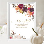 Pumpkin Fall Bridal Shower Date Night Jar Sign<br><div class="desc">Create an elegant and timeless fall-themed wedding suite that effortlessly reflects your style with personalized details.</div>