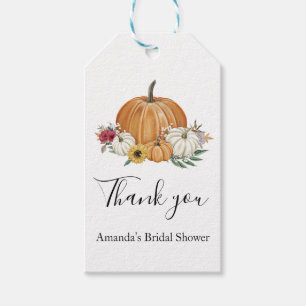 Pumpkin Fall Bridal Shower Favour  Gift Tags