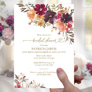 Pumpkin Fall Bridal Shower Invitation