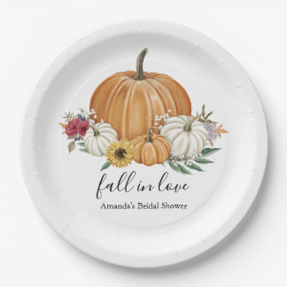 Pumpkin Fall Bridal Shower Paper Plates 