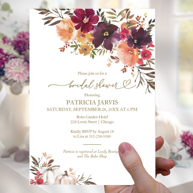 Pumpkin Fall Budget Bridal Shower Invitations Flyer (Creator Uploaded)