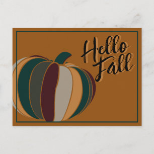 Pumpkin Fall Colours Postcard