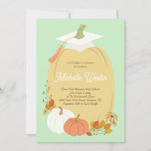 Pumpkin Fall Elementary Graduation Party Invitation