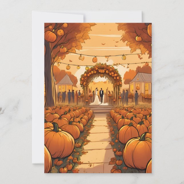 pumpkin fall engagement party invitations (Front)