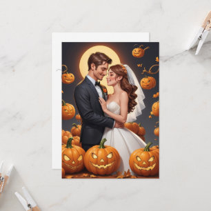 pumpkin fall engagement party invitations