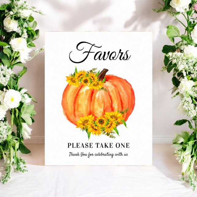 Pumpkin Fall Favours Wedding Baby Shower Poster (Creator Uploaded)