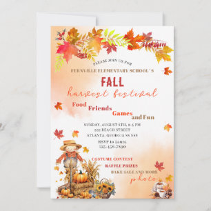 Pumpkin Fall Festival Watercolor Invitation