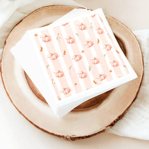 Pumpkin Fall Floral Baby Shower Napkin