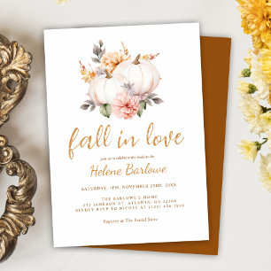 Pumpkin Fall Floral Bridal Shower Invitation