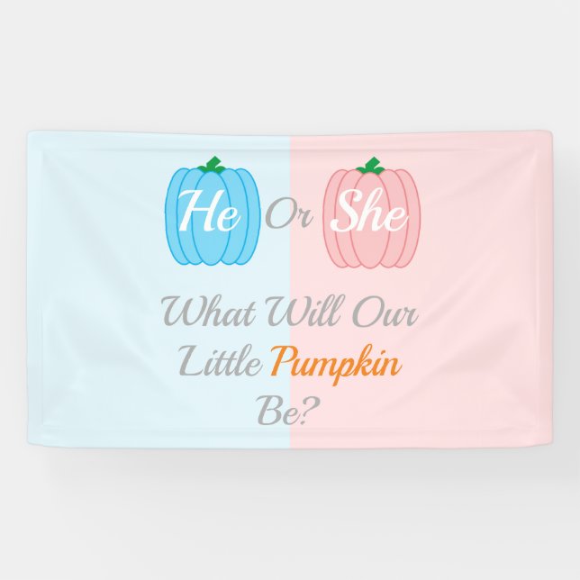 Pumpkin Fall Gender Reveal Banner (Horizontal)