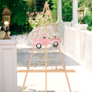 Pumpkin Fall Girl Baby Shower Welcome Sign