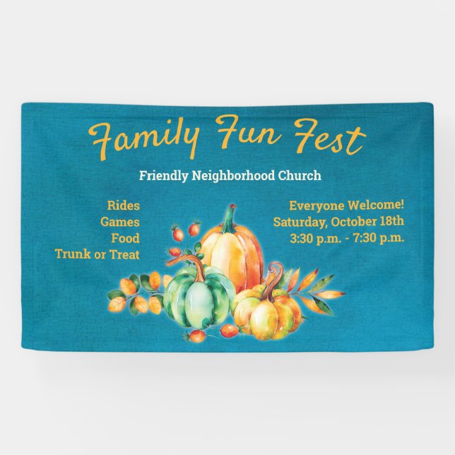 Pumpkin Fall Harvest Community Festival Banner (Horizontal)