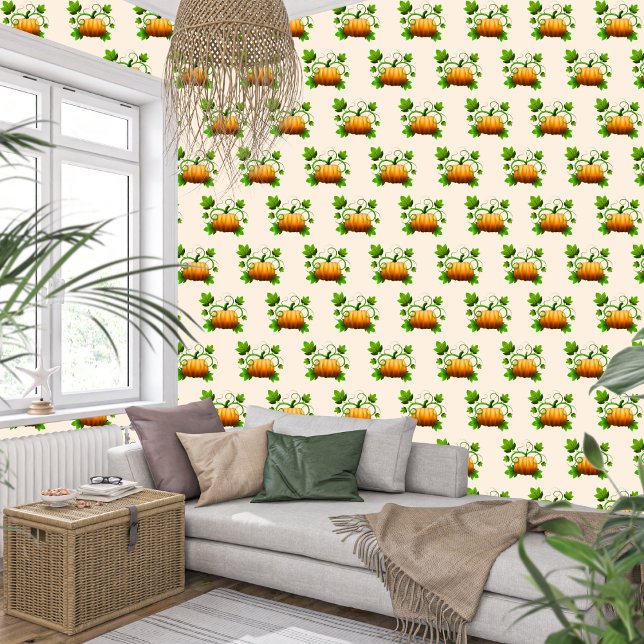 Pumpkin Fall Harvest Seamless Pattern Design Wallpaper (Creator Uploaded)