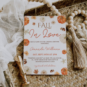 Pumpkin Fall In Love Bridal Shower  Invitation