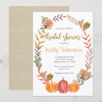 Pumpkin Fall in Love Fall Floral Bridal Shower