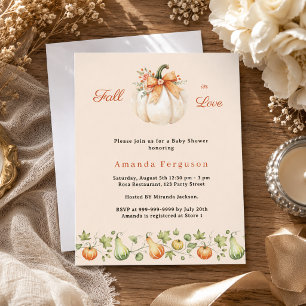Pumpkin fall love cream Bridal Shower invitation