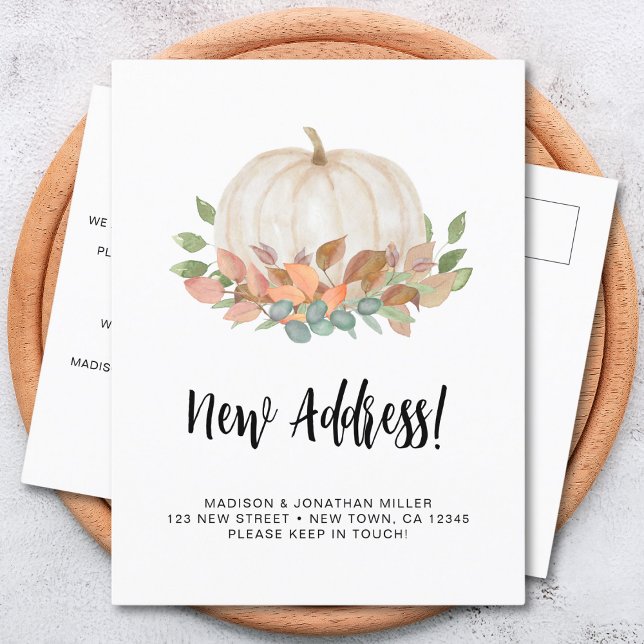Pumpkin Fall Moving  Announcement Postcard (Creator Uploaded)
