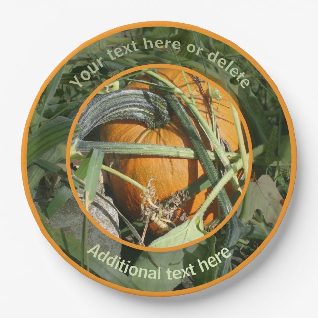 Pumpkin Fall Personalized Party  Paper Plate (Front)