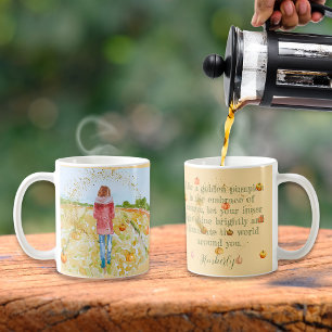 Pumpkin Fall. Personalized & Quote. Watercolor Coffee Mug