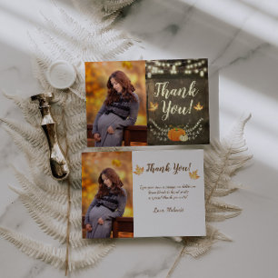 Pumpkin Fall Thank You Card Baby Shower