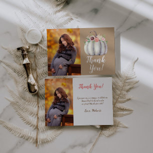 Pumpkin Fall Thank You Card Baby Shower