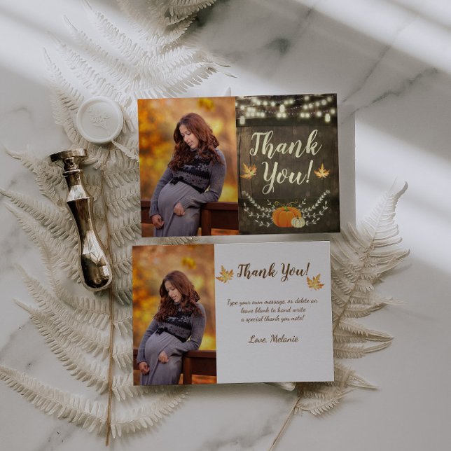 Pumpkin Fall Thank You Card Baby Shower (Creator Uploaded)