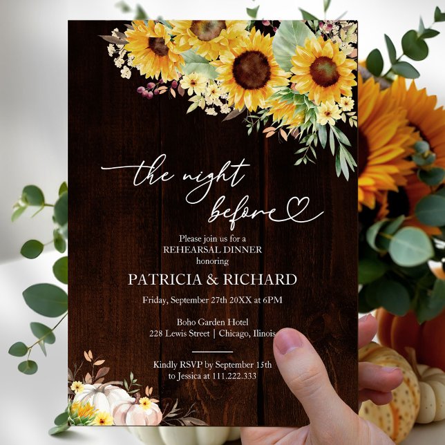 Pumpkin Fall The Night Before Rehearsal Dinner Invitation (Creator Uploaded)
