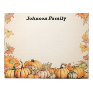 Pumpkin Fall Themed  Notepad