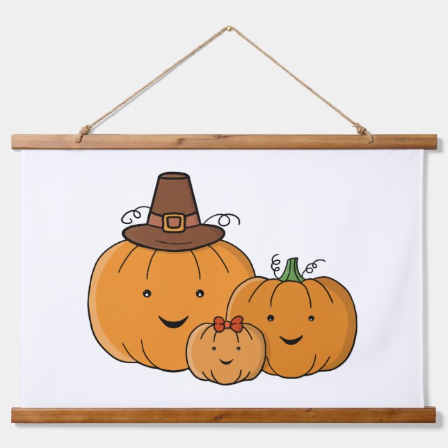 Pumpkin Family Hanging Tapestry (Front)