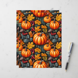 Pumpkin Fancy Scrapbook Paper